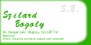 szilard bogoly business card